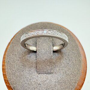 VTG Solid Sterling Silver 925 Cubic Zirconia Pavé Set Statement RIng Size 6.5